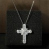 Luxurious silver necklace - white crystal cross pendantNecklaces