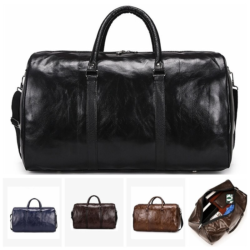 Fashionable travel / sport bag - leather - large capacityBags