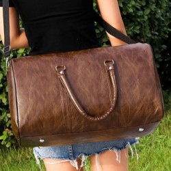 Fashionable travel / sport bag - leather - large capacityBags