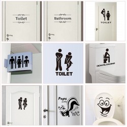 WC - bathroom - toilet entrance sign - funny vinyl stickerWall stickers