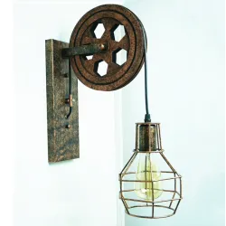 ApliquesAplique polea retro - lámpara de madera