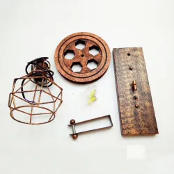 ApliquesAplique polea retro - lámpara de madera