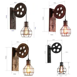 ApliquesAplique polea retro - lámpara de madera
