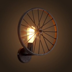 Retro wall light - metal lamp - industrial wheel designWall lights