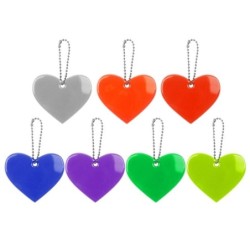 Heart shaped reflective keychain - 5 piecesKeyrings