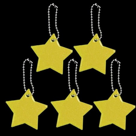 Reflective keychain - star shaped - kids safety - 5 piecesKeyrings