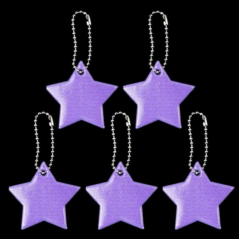 Reflective keychain - star shaped - kids safety - 5 piecesKeyrings