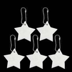 Reflective keychain - star shaped - kids safety - 5 piecesKeyrings