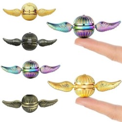 Hilandero inquietoFidget spinner de mano - juguete antiestrés de metal - soplón dorado - alas de ángel