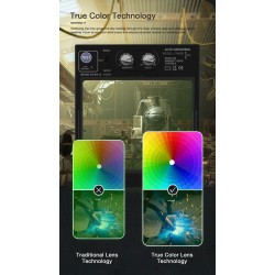 Auto-darkening welding helmet - solar - automatic Li-battery - true color - 4 sensorsHelmets