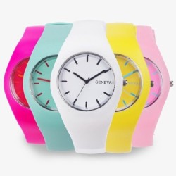 RelojesGENEVA - reloj de silicona de colores - cuarzo - ultraplano - unisex