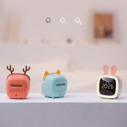 Digital LED alarm clock - with backlight - USB - rabbit / deer ears - leavesClocks