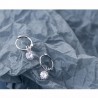 AretesPendientes aro con circonita - plata de ley 925