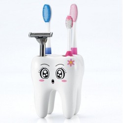 Tooth style toothbrush holder with 4 holes - standBathroom & Toilet