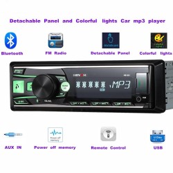 Din 1Autorradio - mando a distancia - panel extraíble - Bluetooth - 1DIN - 2,5 pulgadas - 12V - FM - USB - AUX-IN - MP3