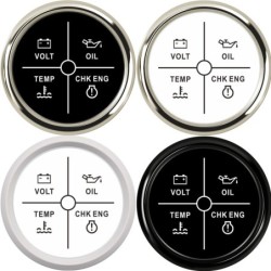 InstrumentosIndicador de alarma universal - Voltios - presión de aceite - temperatura del agua - CHK ENG - 4 LED - 52mm 9~32 V