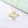 Necklace with three pendants - smiley face - cross - star - 925 sterling silverNecklaces