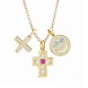 CollarCollar con tres colgantes - carita sonriente - cruz - estrella - plata de ley 925