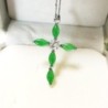 CollarCollar de plata - colgante de cruz de jade verde esmeralda - plata de ley 925