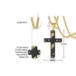 CollaresColgante de cruz de doble capa - collar de oro de acero inoxidable
