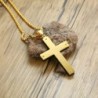 CollaresColgante de cruz de doble capa - collar de oro de acero inoxidable