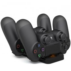 CargadoresMando inalámbrico Playstation 4 - cargador doble - USB - LED - PS4