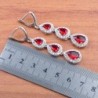 Conjuntos de joyasConjunto de joyería exclusivo - collar - pendientes - anillo - circonita roja - plata de ley 925