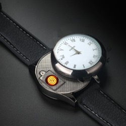 Metal men's watch - rechargeable - USB - with flameless lighterWatches