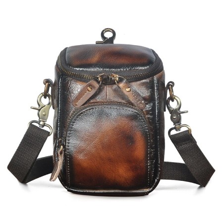 Multifunctional leather bag - shoulder strap - waist buckleBags