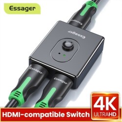 Conmutadores HDMIEssager - Divisor HDMI - conmutador - 4K 2.0 - adaptador - convertidor - para PS4 HD TV BOX