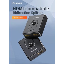 Conmutadores HDMIEssager - Divisor HDMI - conmutador - 4K 2.0 - adaptador - convertidor - para PS4 HD TV BOX