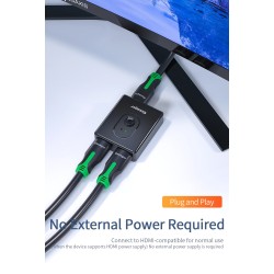 Conmutadores HDMIEssager - Divisor HDMI - conmutador - 4K 2.0 - adaptador - convertidor - para PS4 HD TV BOX