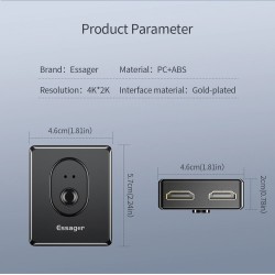 Conmutadores HDMIEssager - Divisor HDMI - conmutador - 4K 2.0 - adaptador - convertidor - para PS4 HD TV BOX