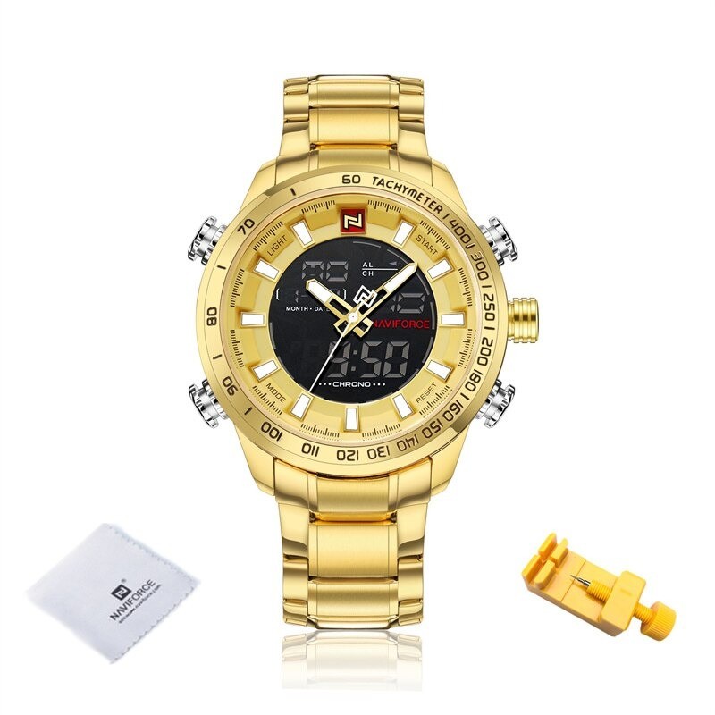 NAVIFORCE - sports men's watch - digital - Quartz - waterproof - stainless steelWatches