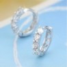 AretesPendientes redondos de cristal - plata de ley 925