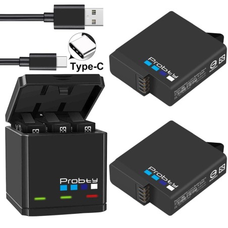 Batería y CargadoresBatería de iones de litio de 1680 mAh - con cargador - para GoPro Hero 5 / 6 / 7