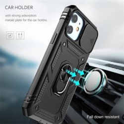 Protective cover case - camera lens cover - heavy duty bumper - 360 rotatable kickstand - for iPhoneProtection