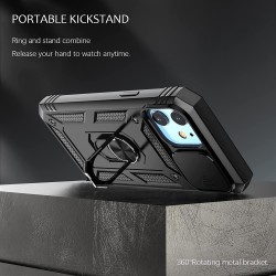 Protective cover case - camera lens cover - heavy duty bumper - 360 rotatable kickstand - for iPhoneProtection