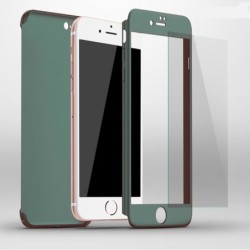 ProteccionLuxury 360 full cover - con protector de pantalla de vidrio templado - para iPhone - verde