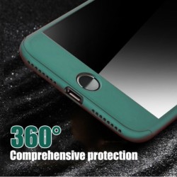 ProteccionLuxury 360 full cover - con protector de pantalla de vidrio templado - para iPhone - negro