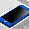 Luxury 360 full cover - with tempered glass screen protector - for iPhone - blueProtection