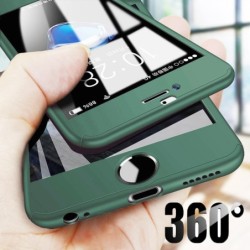 ProteccionLuxury 360 full cover - con protector de pantalla de vidrio templado - para iPhone - plateado