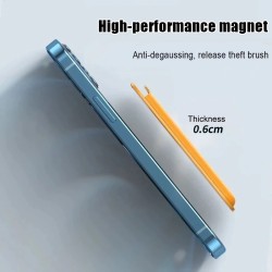 Magsafe wireless charging - transparent magnetic case - magnetic leather card holder - for iPhone - dark blueProtection