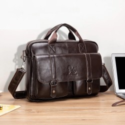 Business shoulder bag - genuine leather - large capacityBags