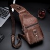 BolsosBolso de hombro de cuero genuino para hombre - bolso de pecho - mochila pequeña