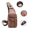 BolsosBolso de hombro de cuero genuino para hombre - bolso de pecho - mochila pequeña
