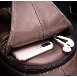 BolsosBolso de hombro de cuero genuino para hombre - bolso de pecho - mochila pequeña