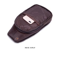 Men's genuine leather shoulder bag - chest bag - small backpackBags