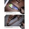 BolsosBolso de hombro de cuero genuino para hombre - bolso de pecho - mochila pequeña