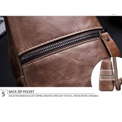BolsosBolso de hombro de cuero genuino para hombre - bolso de pecho - mochila pequeña